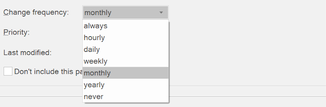 Sitemap frequency