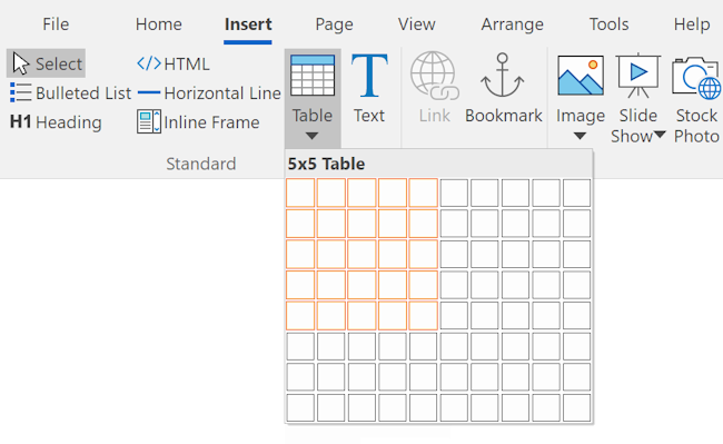 Insert Table